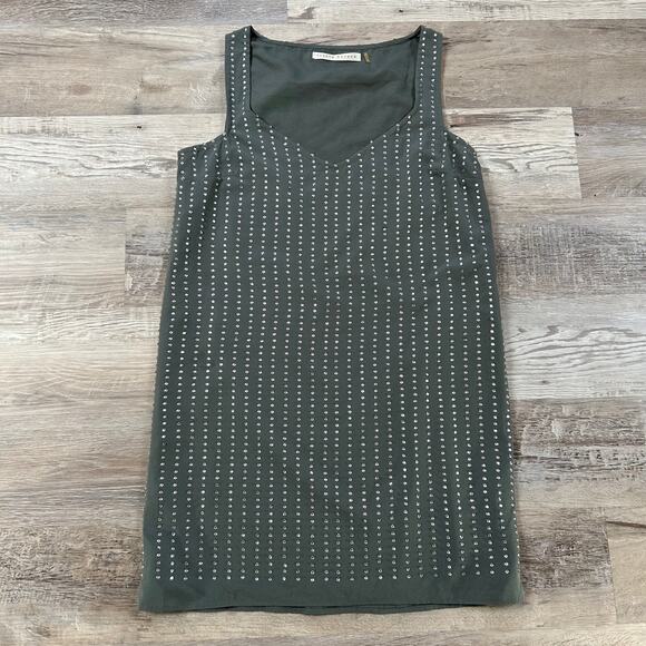 Susana Monaco Blue Green Rhinestone Mini Dress Sleeveless Party Size 8 - Picture 1 of 7